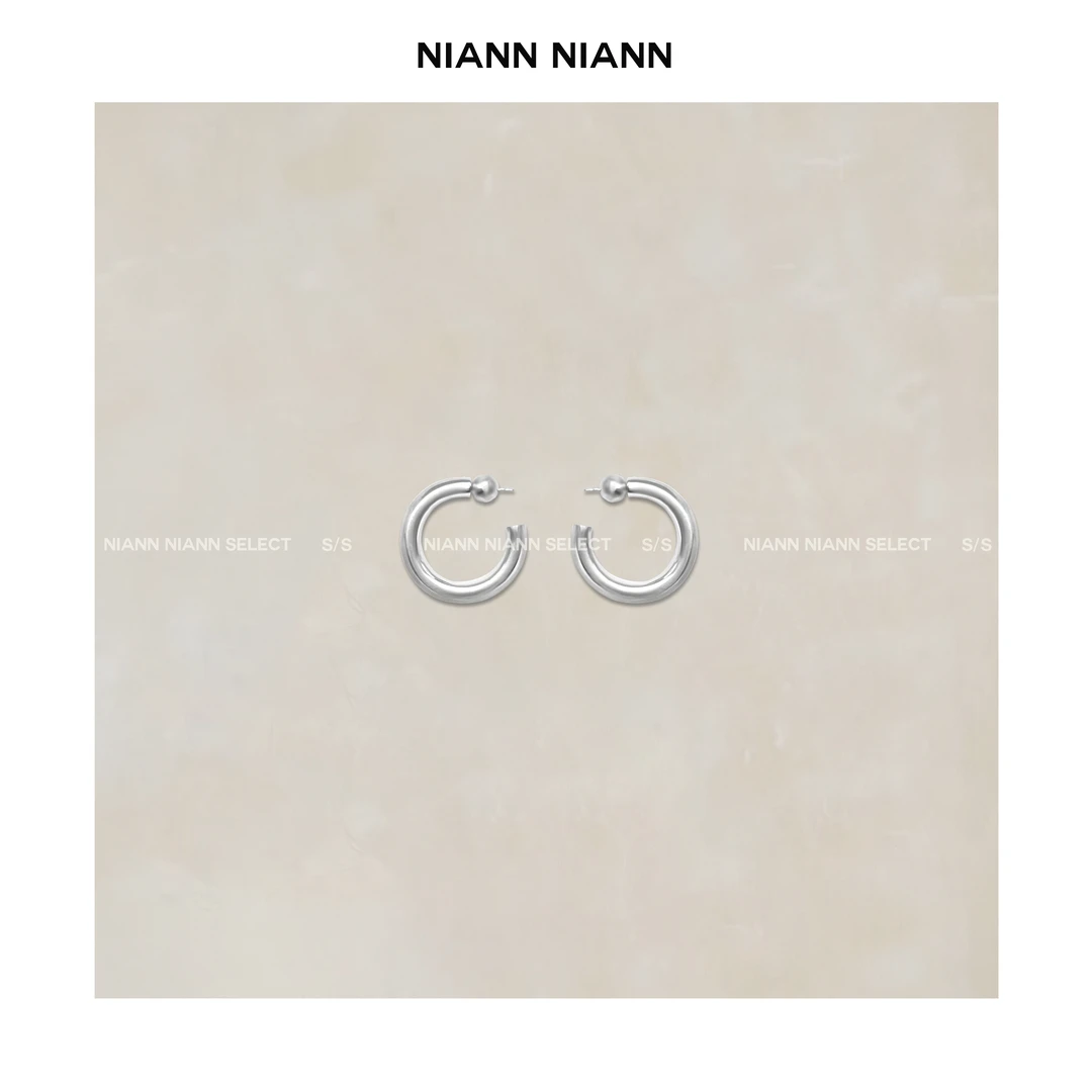 925银耳饰 NiannNiann 新品灵感女装配饰时尚单品大素圈15369