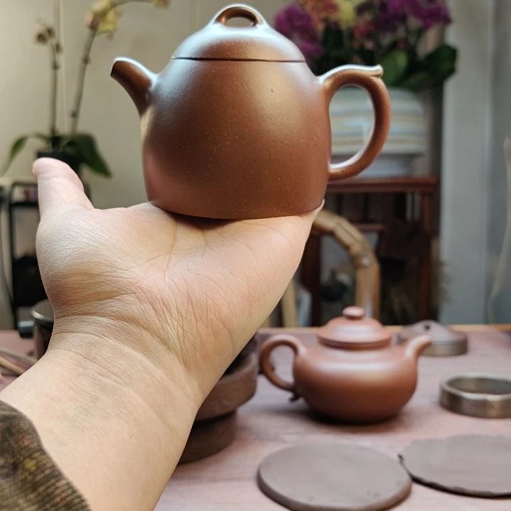 紫砂茶壶秦权全手工紫泥180