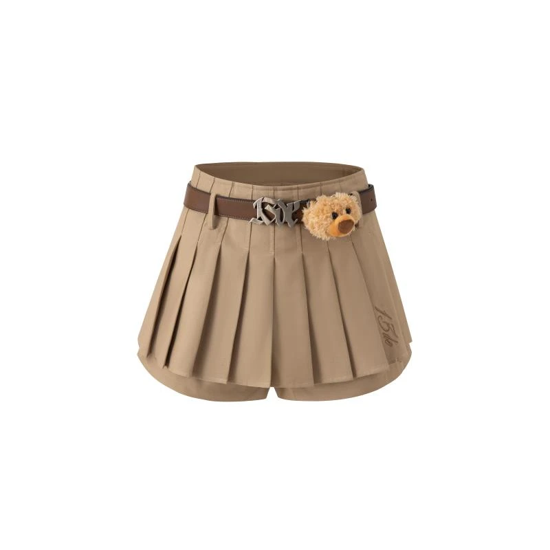 【迷你玩偶】-甜辣风时尚设计显瘦感高腰百搭设计感百褶裙裤