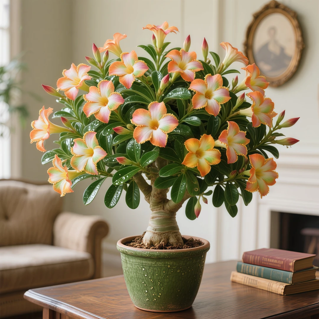 【精品】浓香型沙漠玫瑰盆栽四季开花室内外耐旱热易活花卉绿植盆栽