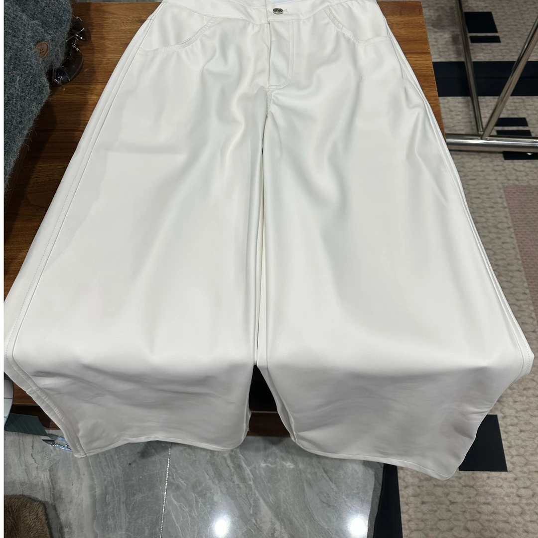 时髦百搭显瘦小C皮裤-8875