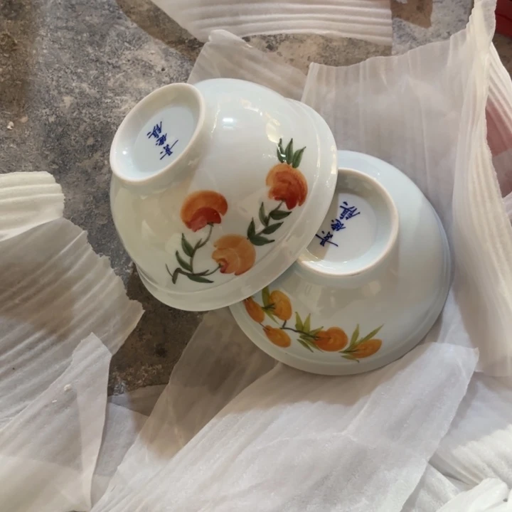 青瓷景德镇陶瓷米饭碗微瑕