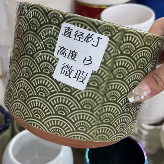 多肉绿植陶瓷花盆9.9包邮，有孔