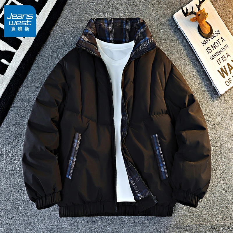 真维斯2025新款美式立领棉服男秋冬季短款棉衣外套男生面包服棉袄