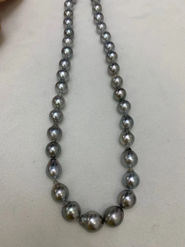 天然海水珍珠大溪地铂金灰8-11mm个性百搭