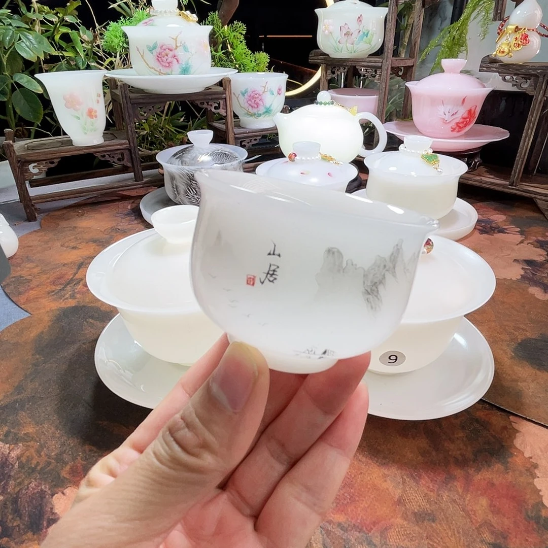 冰晶璞玉水墨山居布袋杯80ml