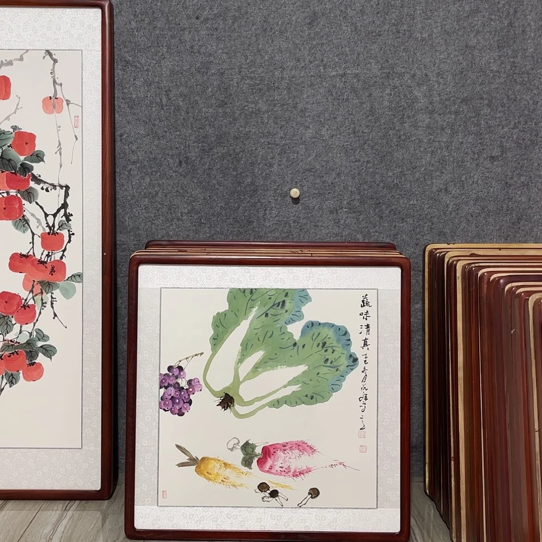 国画书画作品带框63×63