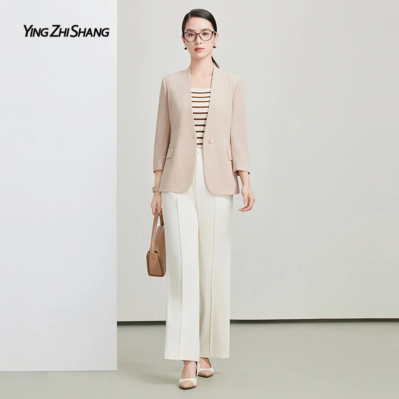 【三醋酸】赢智尚夏季新款时尚浅色系三件套职业套装女ZA-ZB00813D1