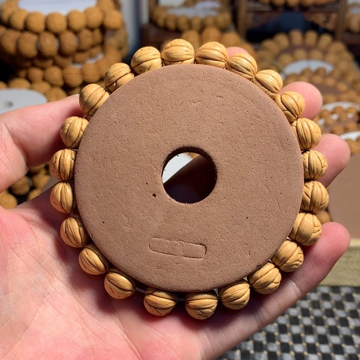 手串桃核13#心形黄桃金豆