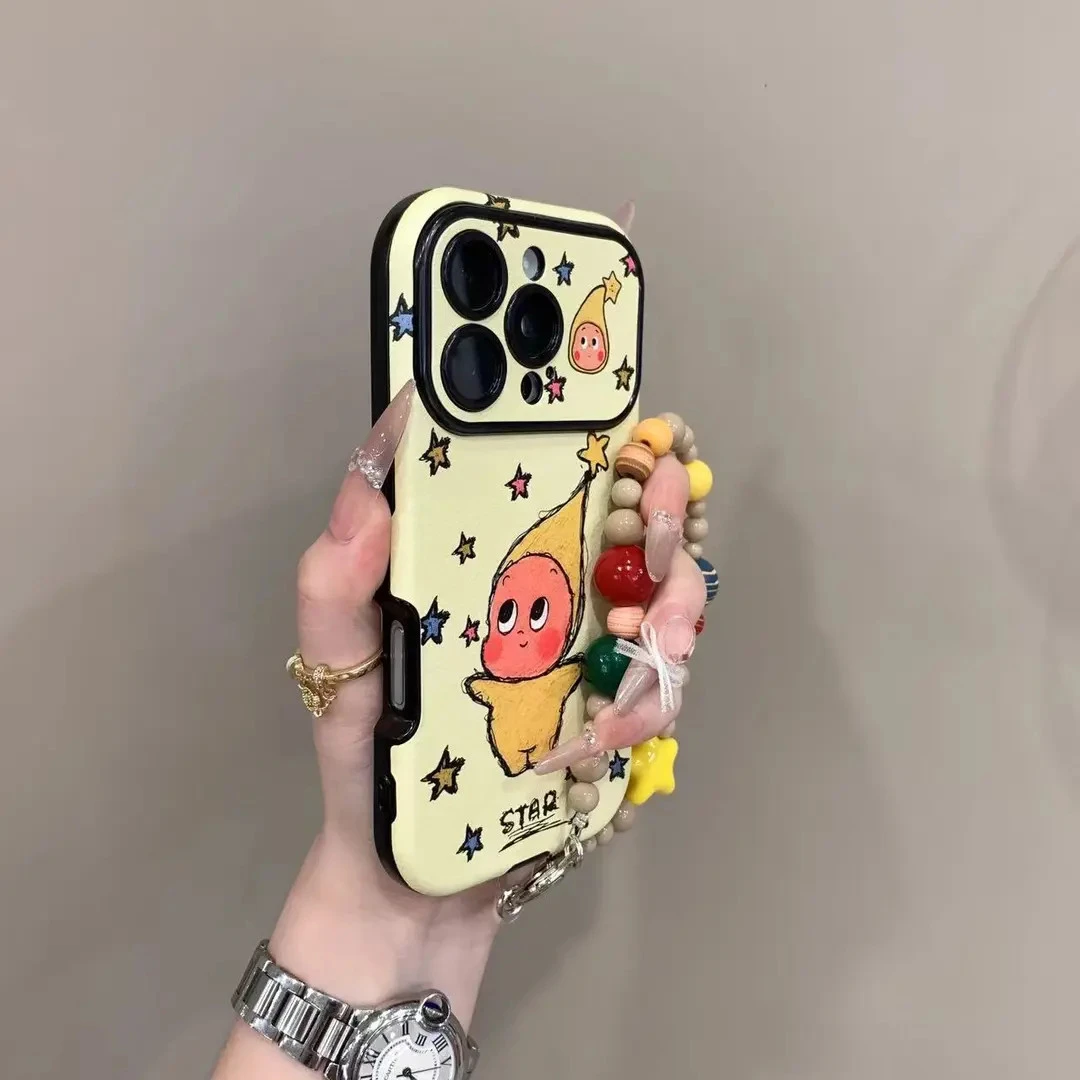 趣味涂鸦星星人卡通适用苹果17ProMax手机壳iphone15新16pro女13