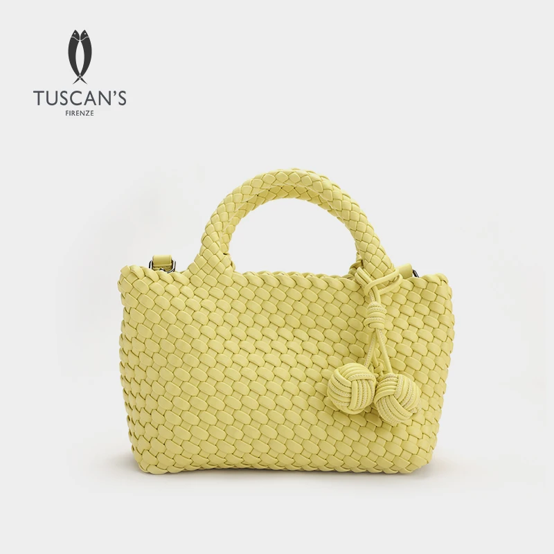TUSCAN'S时尚潮流百搭纯色编织包大容量单肩包女款斜挎包时代集团