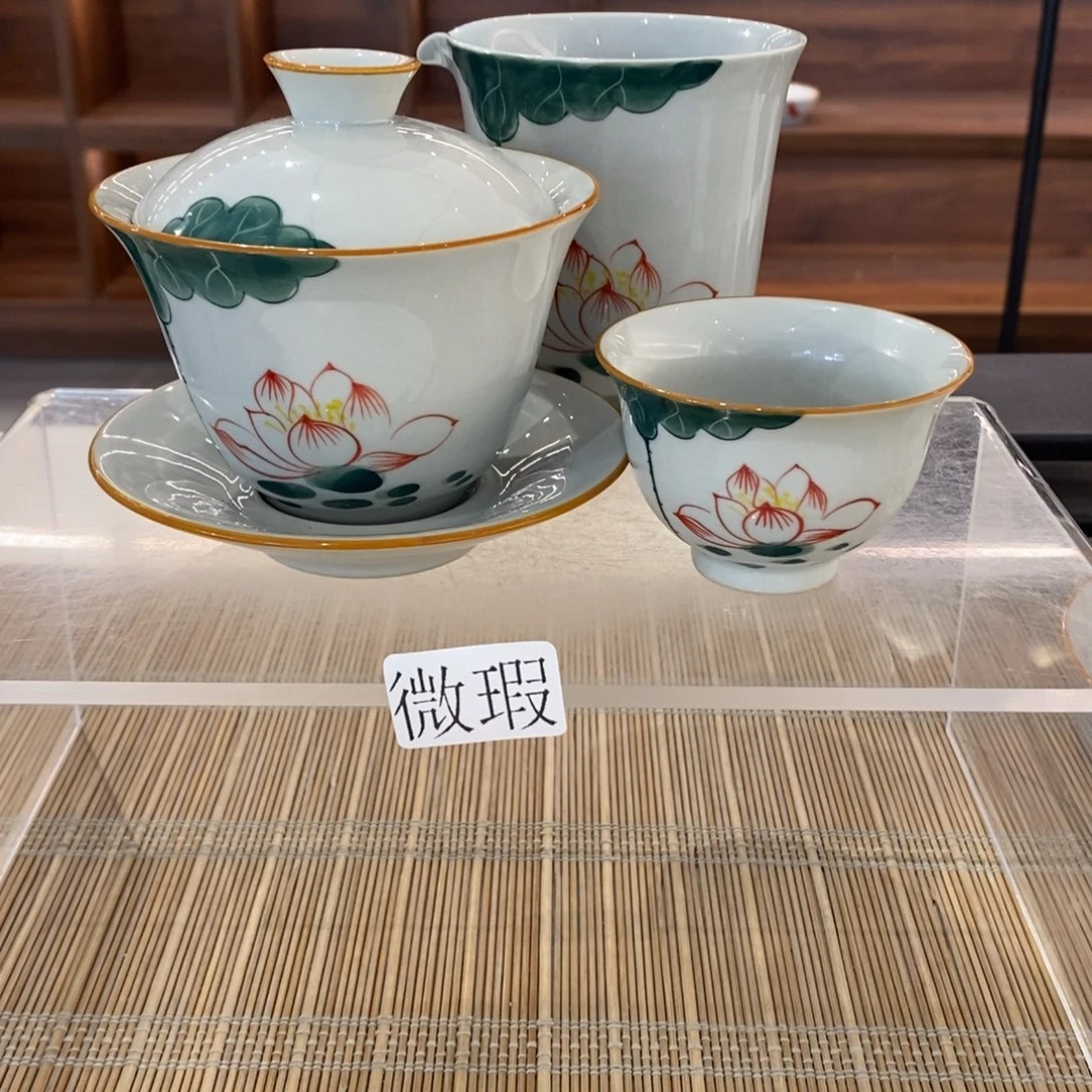 釉下彩老陶泥手工绘制
