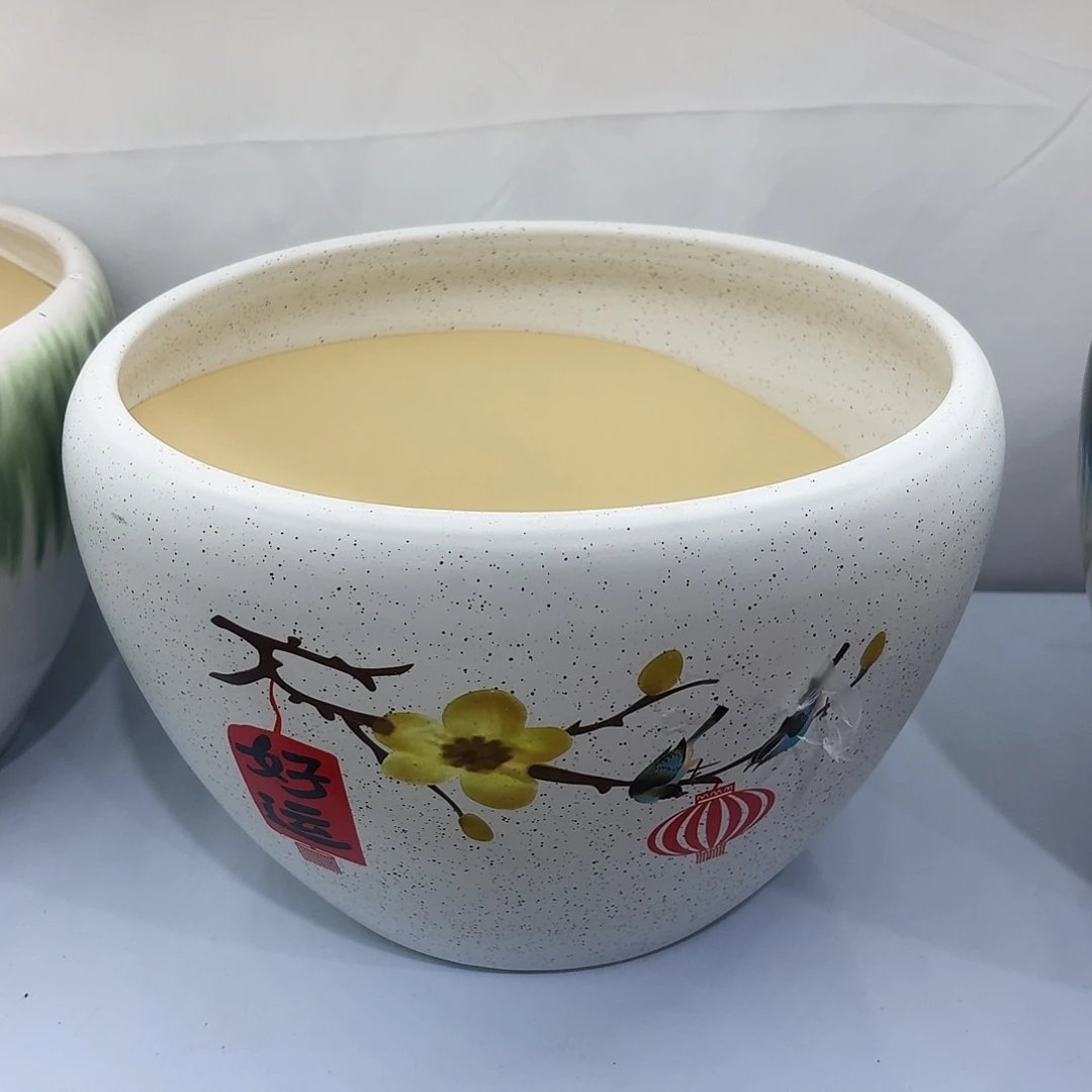 陶瓷花盆好运苹果喷口径25高度18