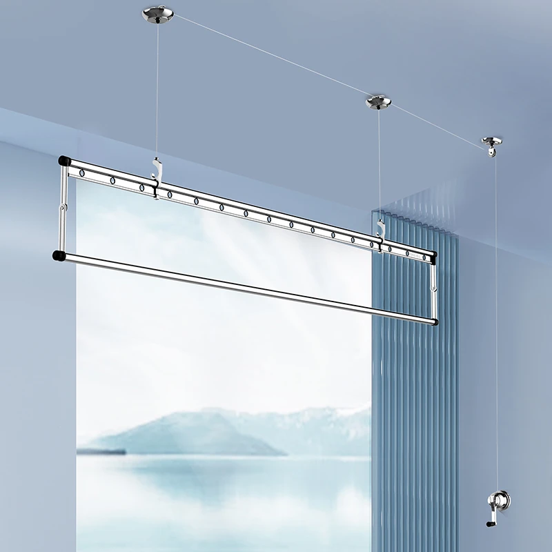 好太太单杆阳台加长手摇晒被晾衣升降省力晒衣架D-1001