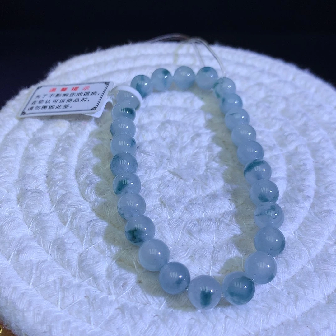 未镶嵌手链翡翠天然缅甸翡翠冰蓝飘花卡6.6
