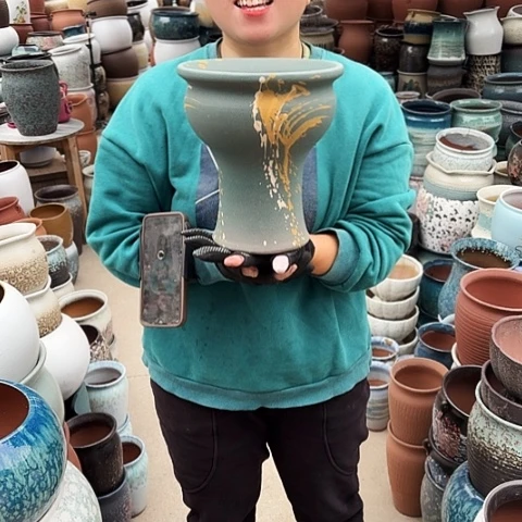 口21高23瑕疵盆子。