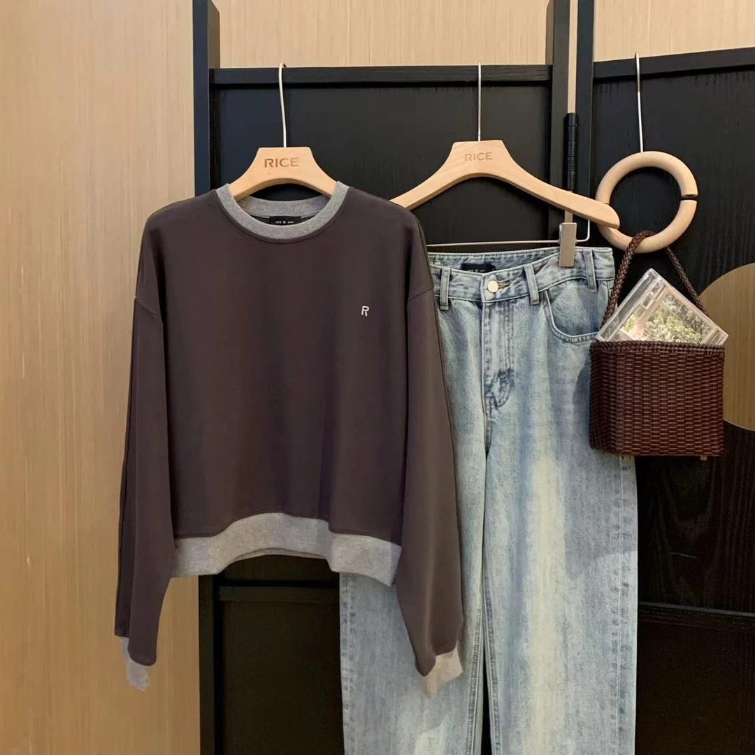 072 & RICE【小R】圆领长袖卫衣 LB024 FF