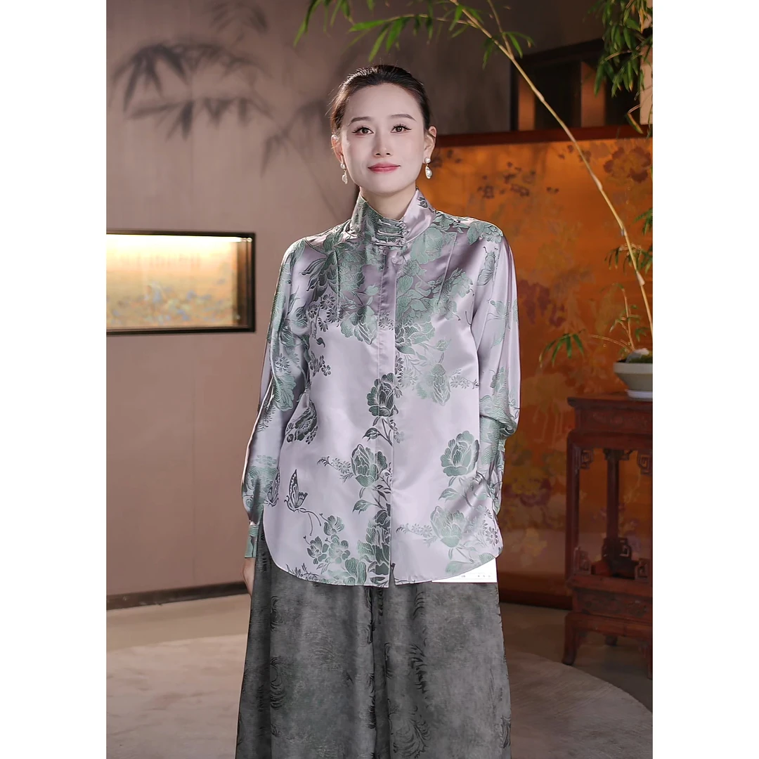 【和锦堂】非遗老锻新中式刺绣提花女装上衣-28X3369XA