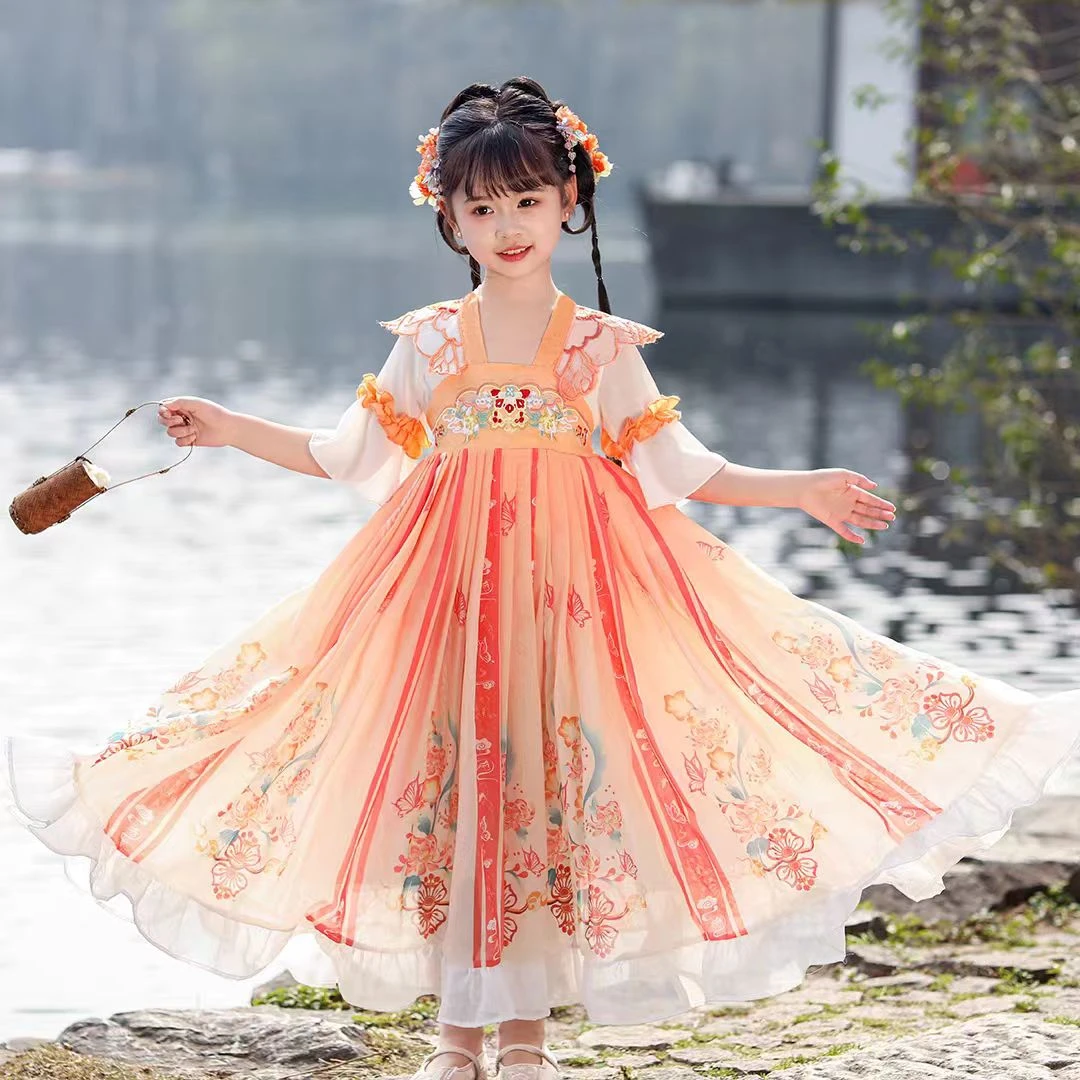 公主中国风2025女2025年春季汉服女童古风学院风