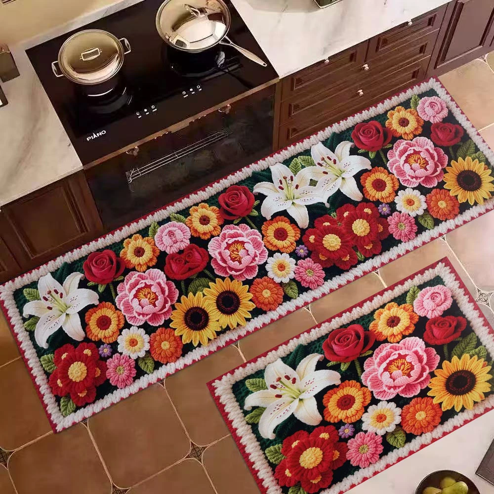 A169【160*40+60*40cm】科技绒地垫厨房飘窗阳台床边长条吸水地垫