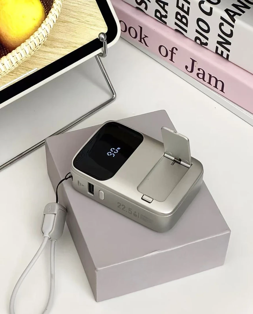 伸缩支架三合一充电线适用于苹果华为安卓超级快充便携通用