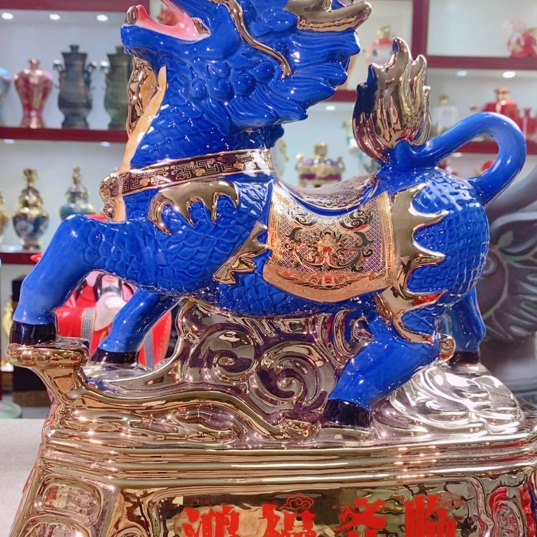 摆件景德镇垚晶陶瓷7斤麒麟