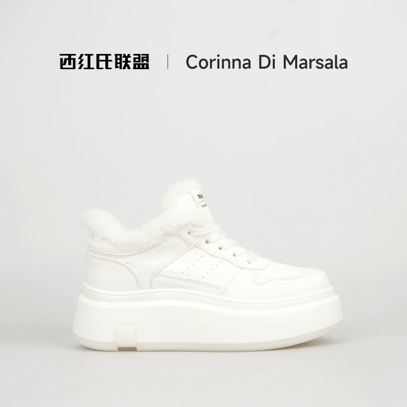 【西红氏联盟】2025冬新款小个子增高羊毛加绒休闲鞋女跟高5.5cm