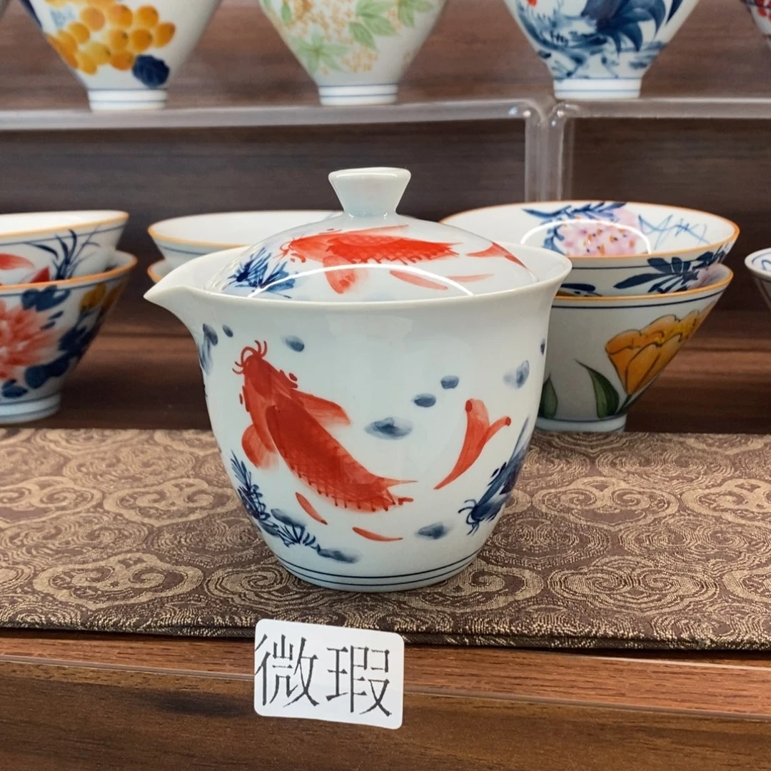 釉下彩老陶泥手工绘制