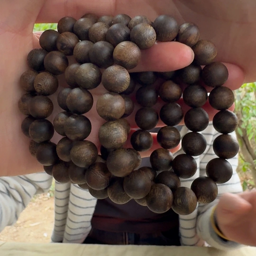 手串沉香绿奇楠沉香单圈约1.2-15多样性发一条