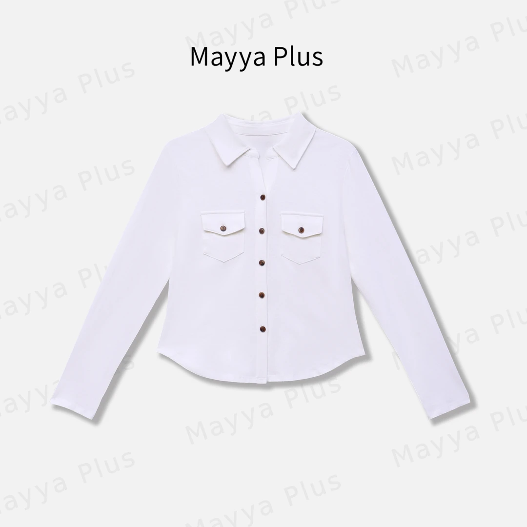 【新贵衬衣】Mayya Plus高级感气质V领女衬衫秋季长袖上衣32536865