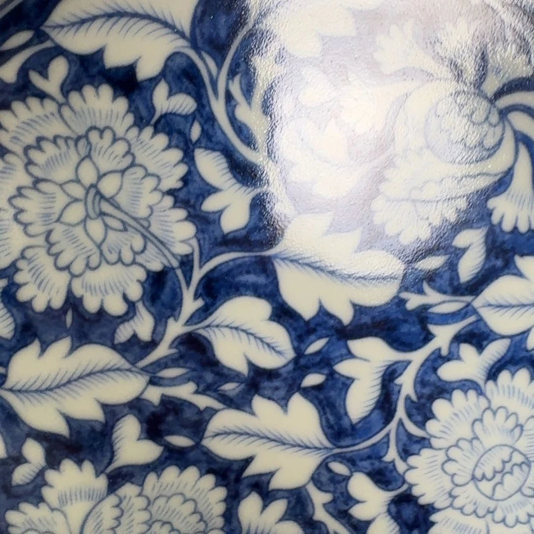 摆件青花国色天香大壶承