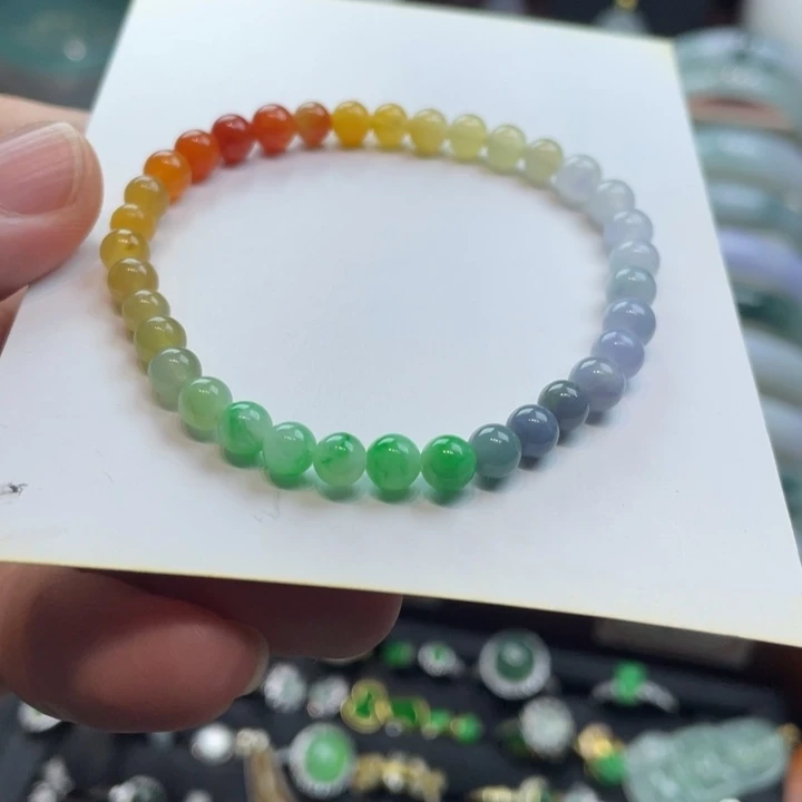 未镶嵌手串翡翠翡翠彩虹手串