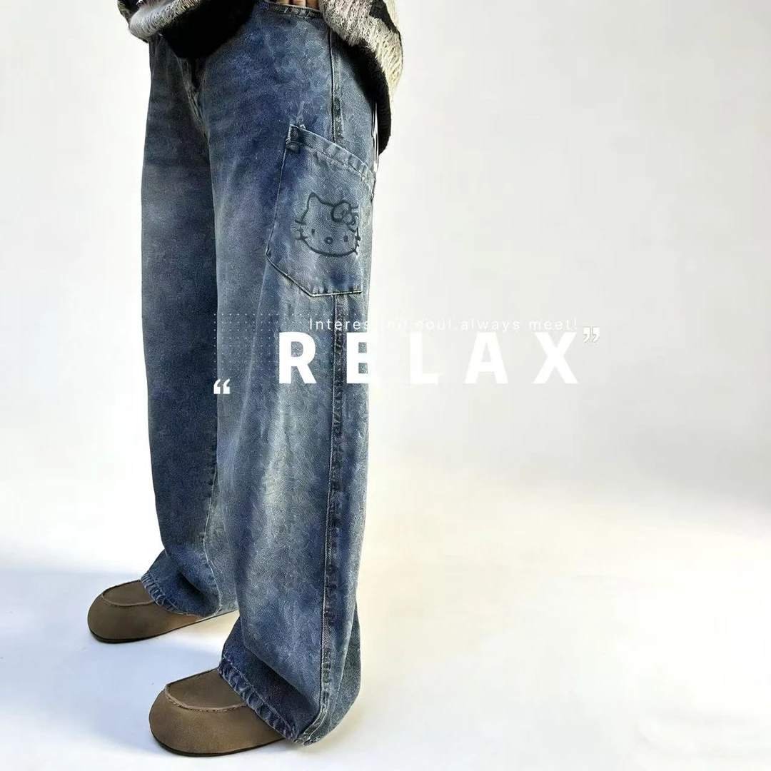 【WJ大码】春款玉50977牛仔裤阔腿裤直筒（3-6）