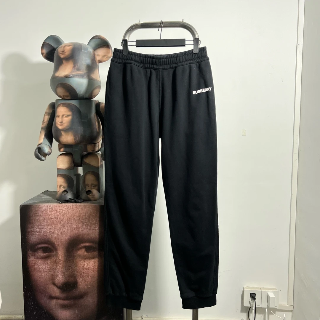 99新 BURBERRY/博柏利 胶印logo长裤 T0308 M腰围40裤长97