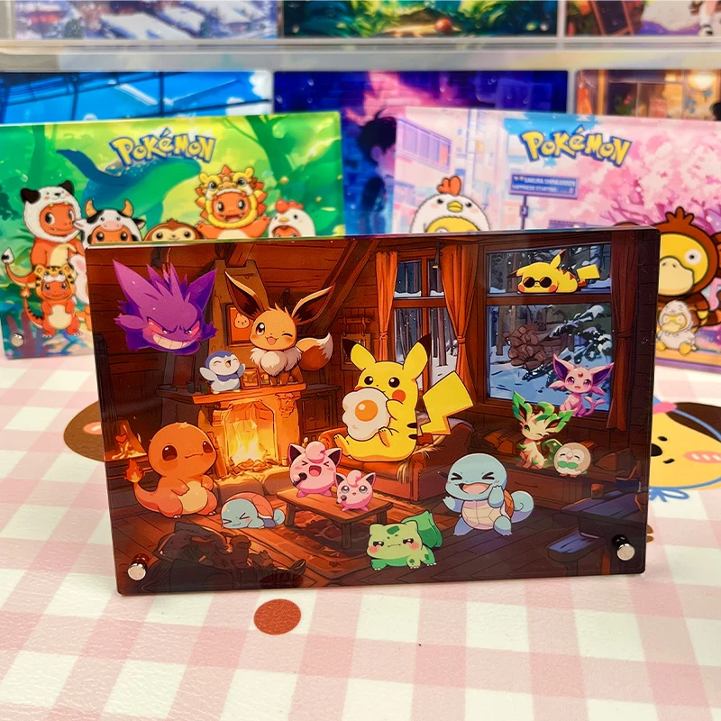 宝可梦神奇宝贝皮卡丘二创水晶砖动漫周边亚克力摆台送朋友闺蜜