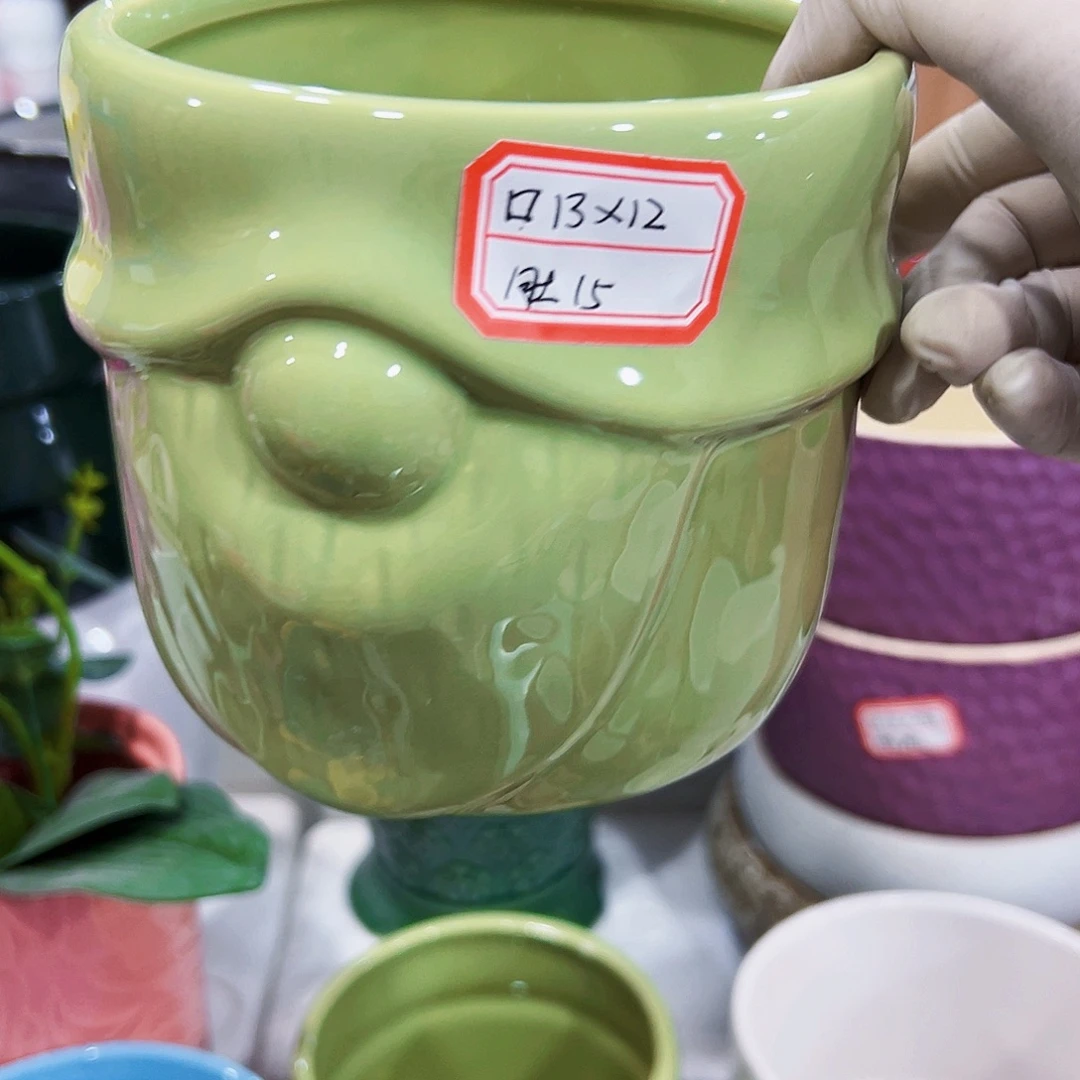 有孔外贸尾单陶瓷花盆凑10米包邮