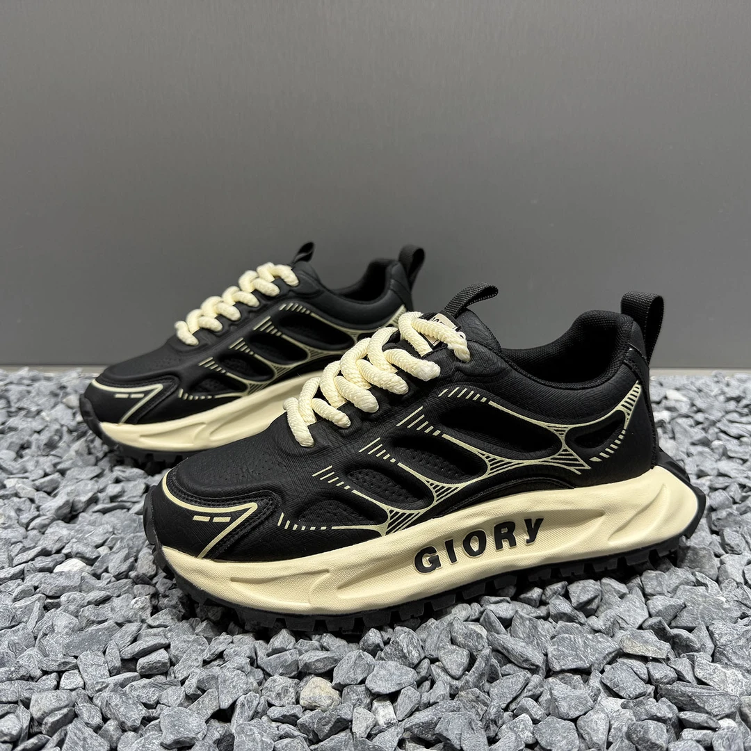 男鞋2025秋季新款休闲鞋百搭透气增高运动鞋时尚男士潮流防滑鞋子