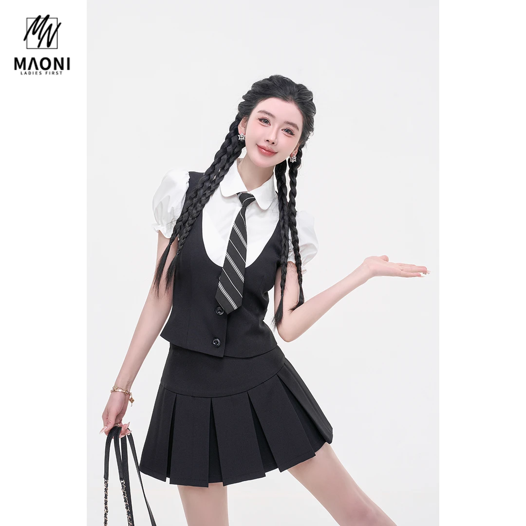 毛妮LADIESFIRST【重返校园】学院风百褶裙夏季高腰短裤裙女L1958