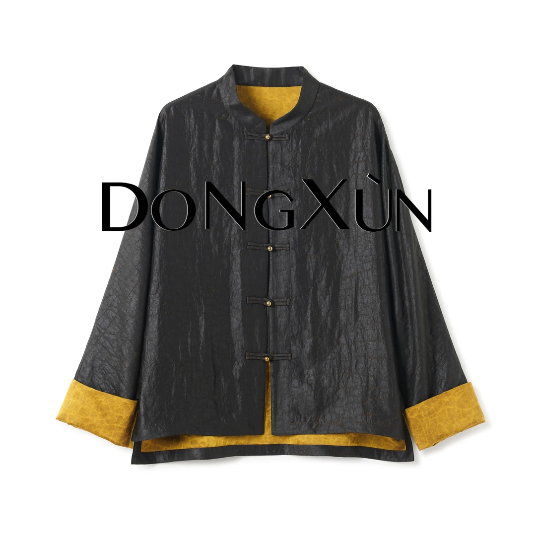 【金銮殿】满分桑蚕丝香云纱真丝新中式金龟裂纹外套 JDX25AW063