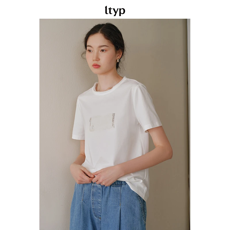 ltyp 3.3 冰感棉字母印花清凉T恤 极简内搭短袖M102252165