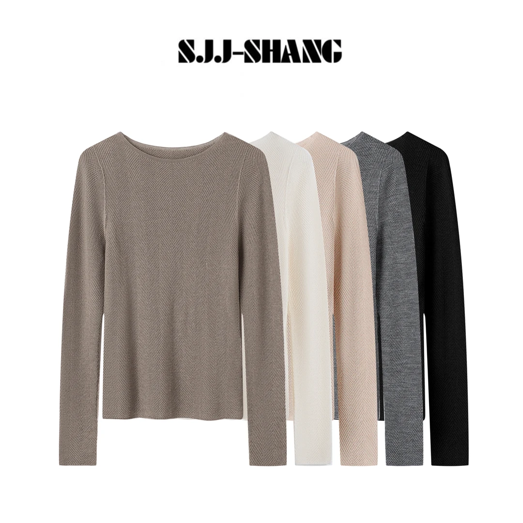 SJJ-SHANG【水波纹】25秋季48支100%杨子纱绵羊毛针织打底q135510p