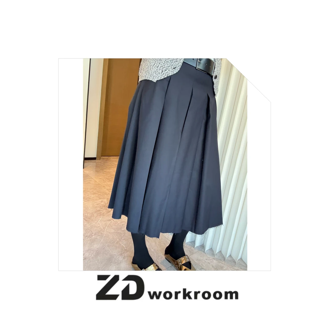 【Z.D/WORKROOM】 25/26春季缪系风气质百搭中长款百褶半身裙