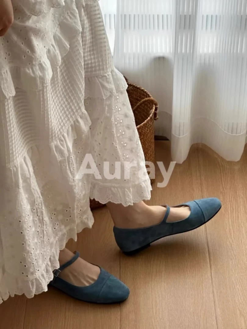 2023-3孤品一字带玛丽珍真皮单鞋