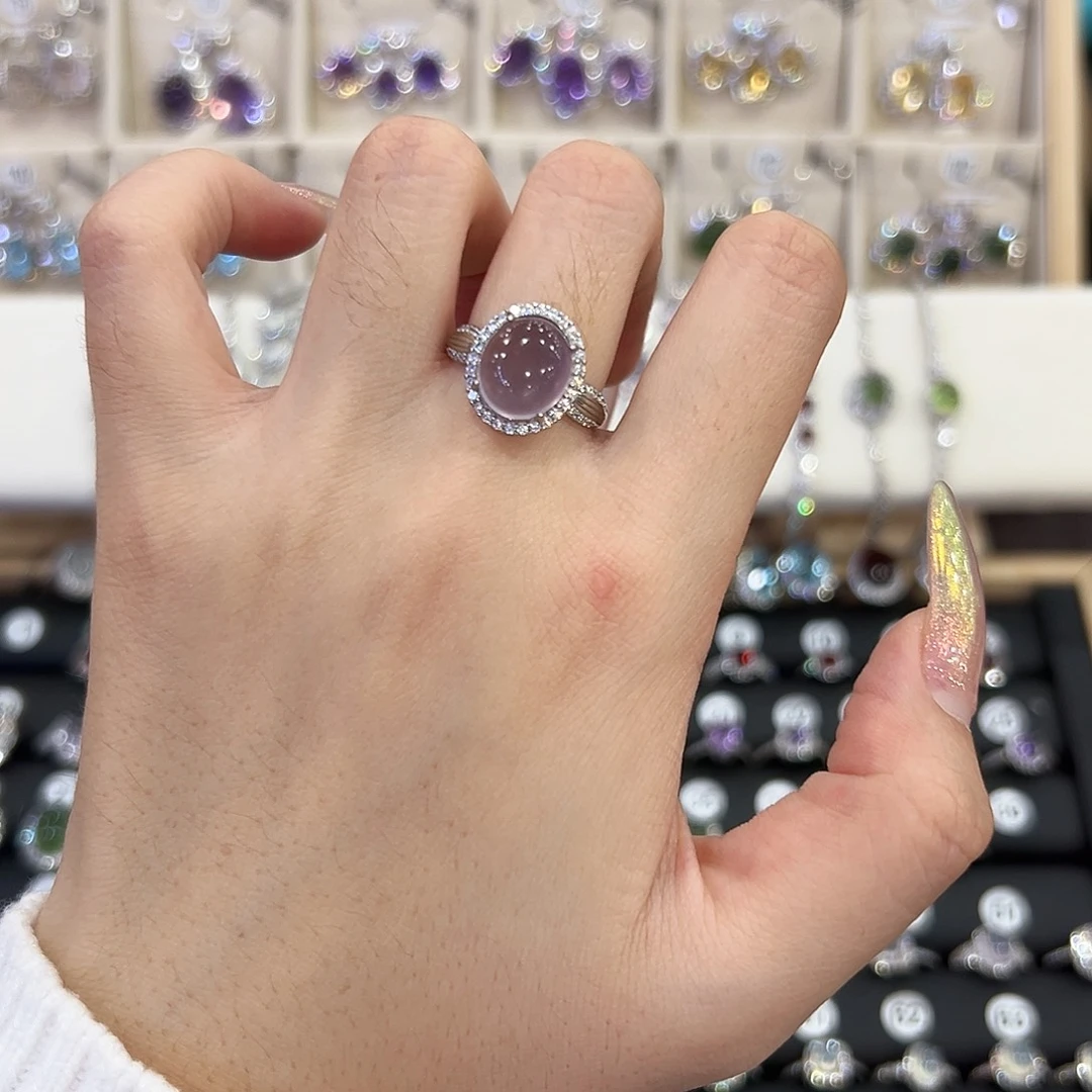 银S925镶嵌戒指萤石