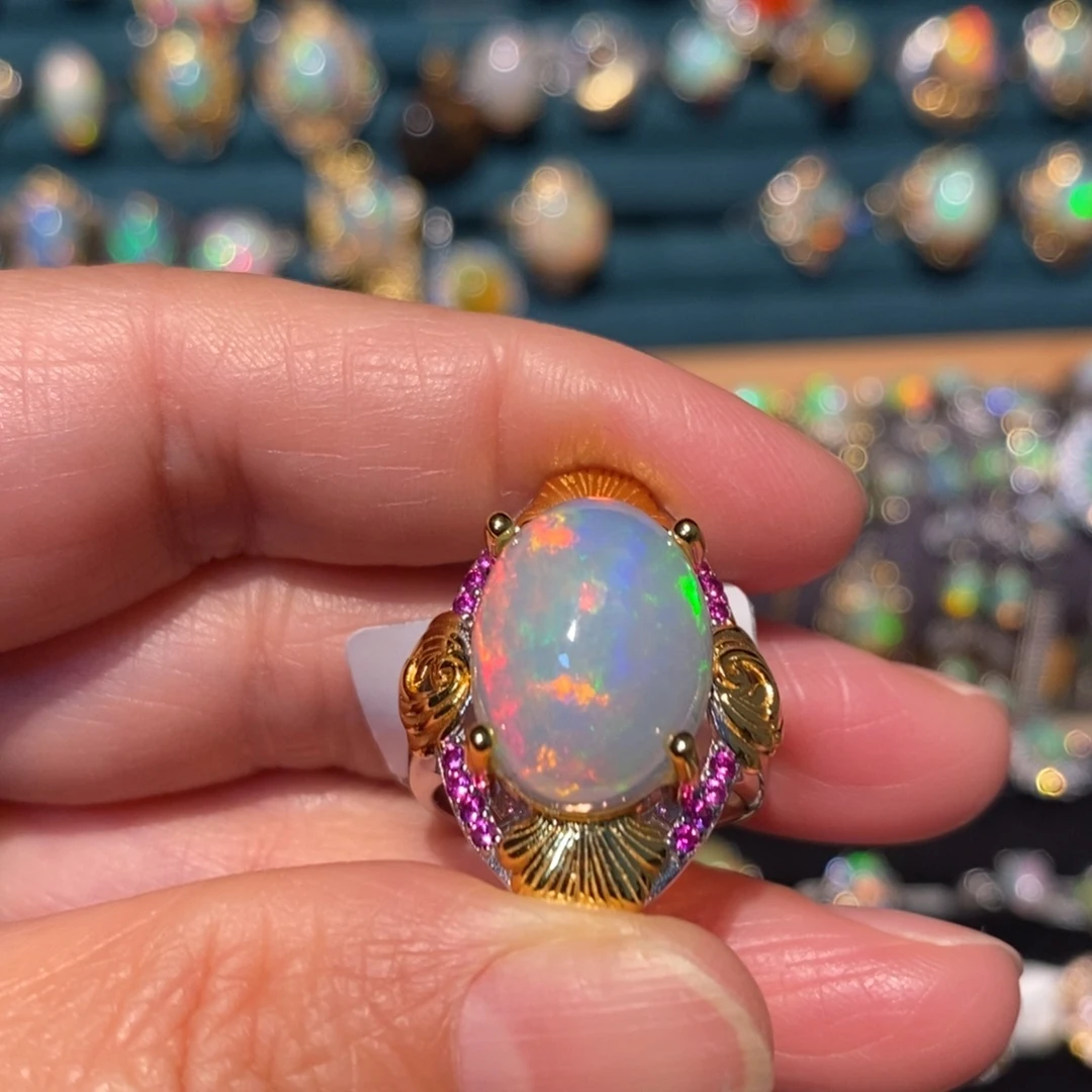 欧泊银S925镶嵌戒指