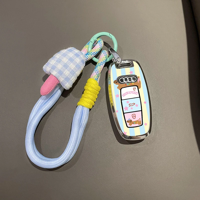 适用于奥迪a6l钥匙套a4l车钥匙q5l壳a7 a8 q7 q8 a5 q3 a3 2l包