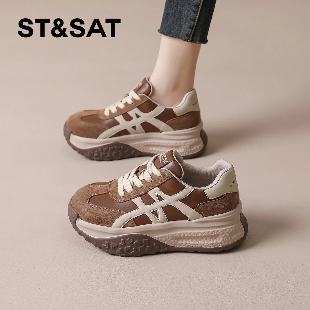 星期六小个子德训鞋女士2025秋季新款阿甘鞋复古百搭爆款休闲女鞋