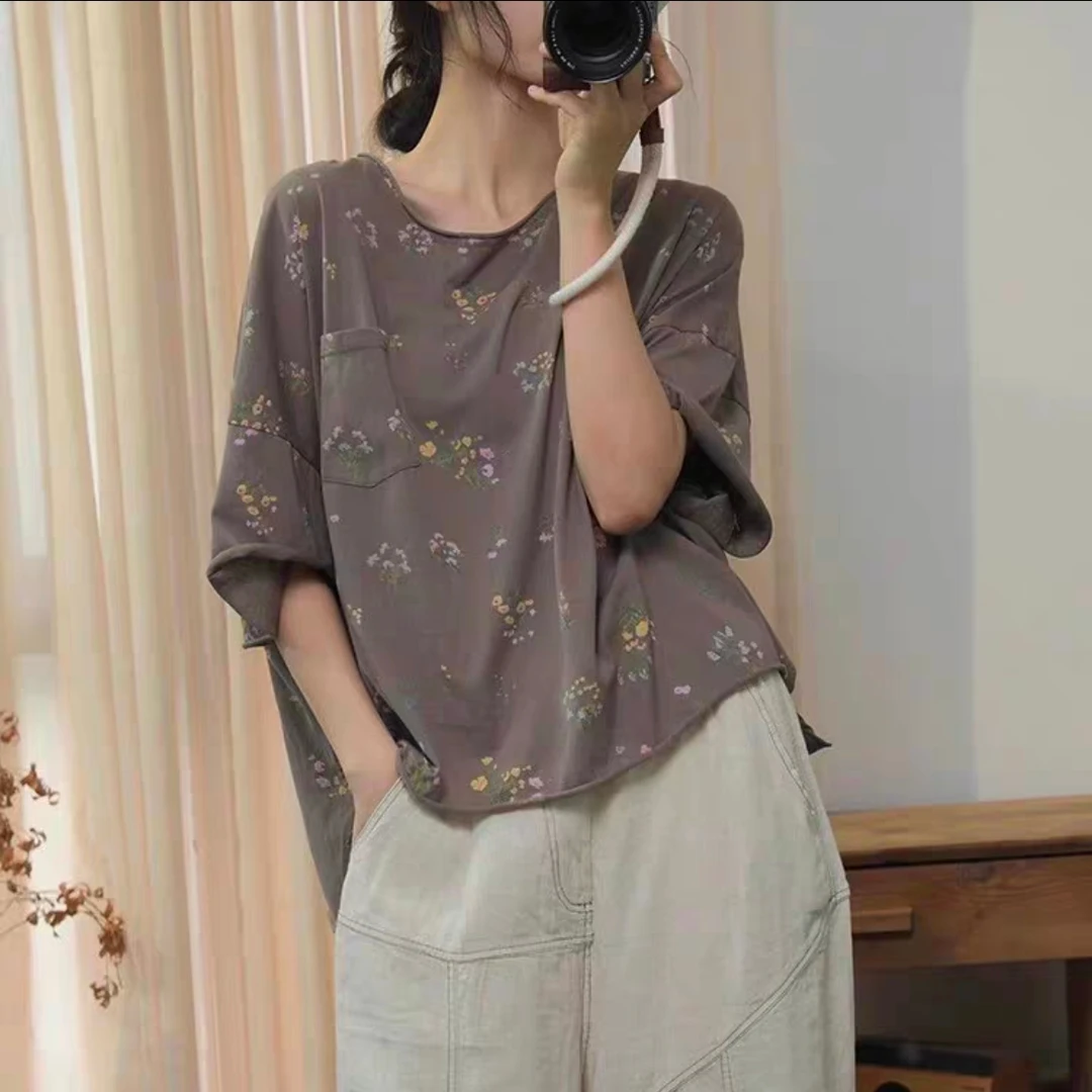 花花推荐印花口袋T恤