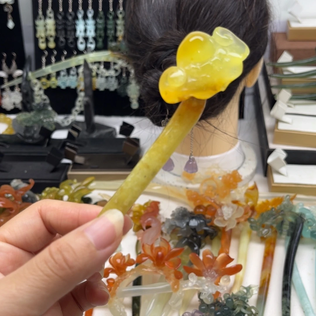 蛇纹石玉合金发簪