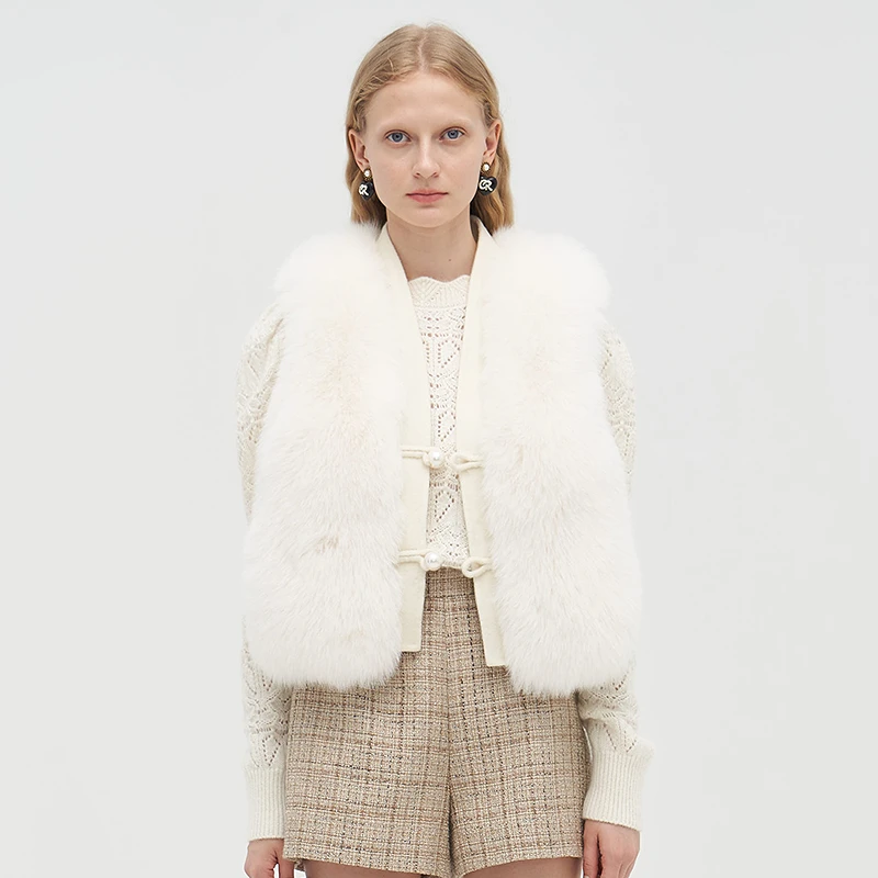 【千颂妮专享】Caroline商场同款2025新中式仿皮草简约外套P649903C